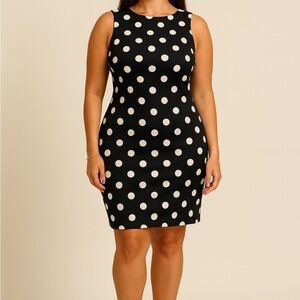 Elegant Black and White Polka Dot Mini Dress